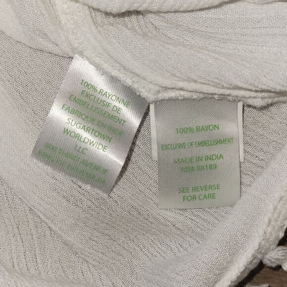 LILLY PULITZER WHITE EMBROIDERED TASSLE CROP TOP SLEEVELESS TOP RESORT XS - Picture 13 of 14